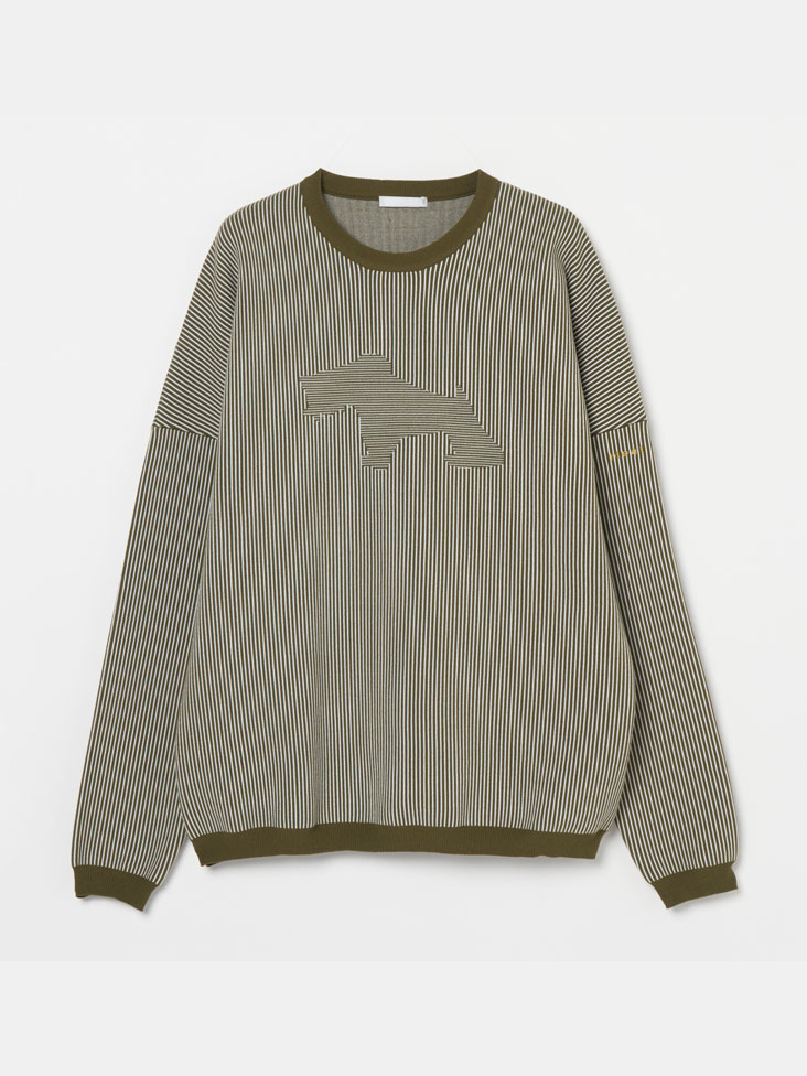 Heal Creek（ヒールクリーク）リラックスフィットストライプ長袖ニット