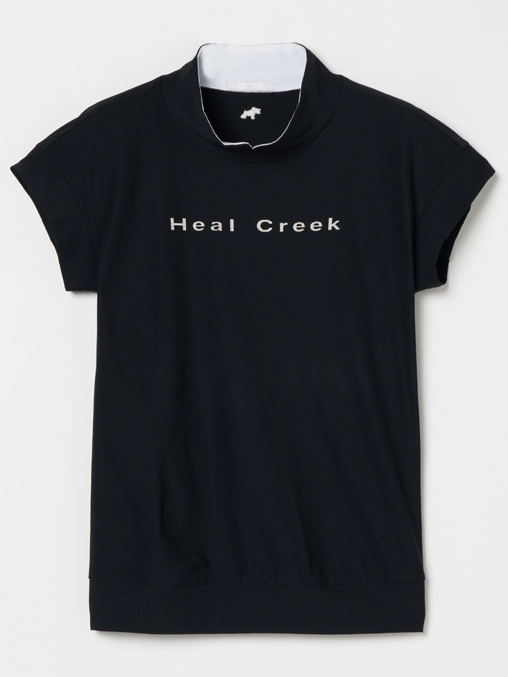 Heal Creek（ヒールクリーク）スリット衿モックネック半袖シャツ