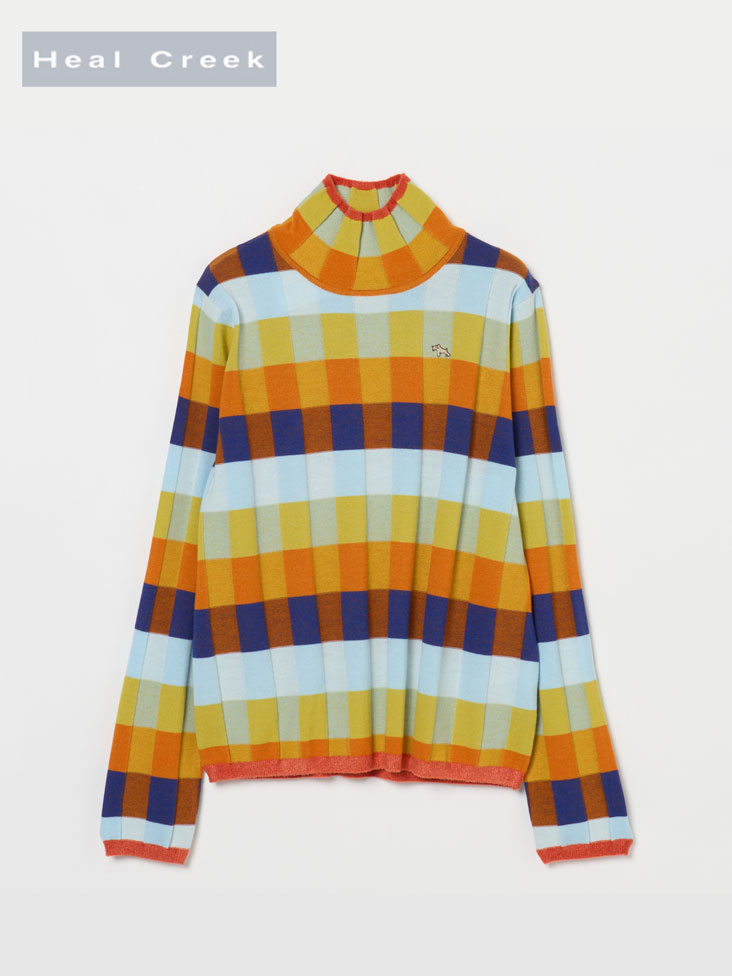 Heal Creek（ヒールクリーク）プレーティングモザイク柄ニット