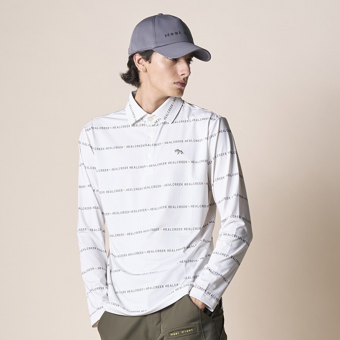 Heal Creek（ヒールクリーク）ロゴボーダーオリジナルプリント長袖シャツ