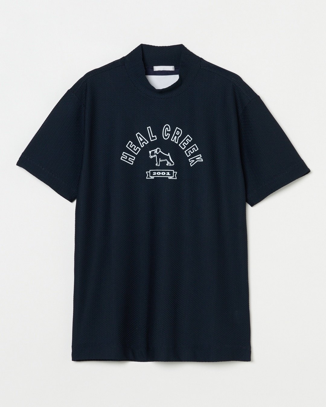Heal Creek（ヒールクリーク）ディンプルドット半袖モックネックシャツ