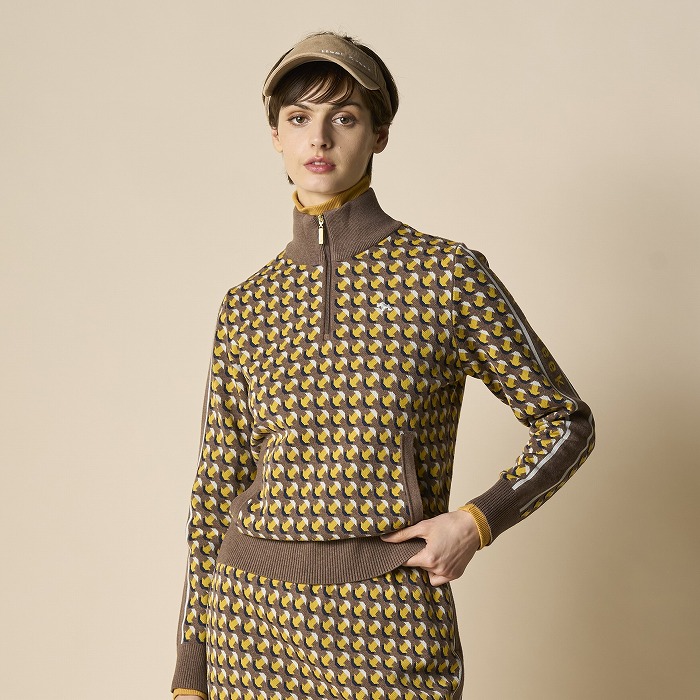 Heal Creek（ヒールクリーク）バルセロナジャカードハーフジップアップニット