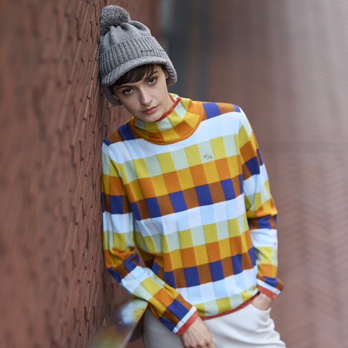 Heal Creek（ヒールクリーク）プレーティングモザイク柄ニット