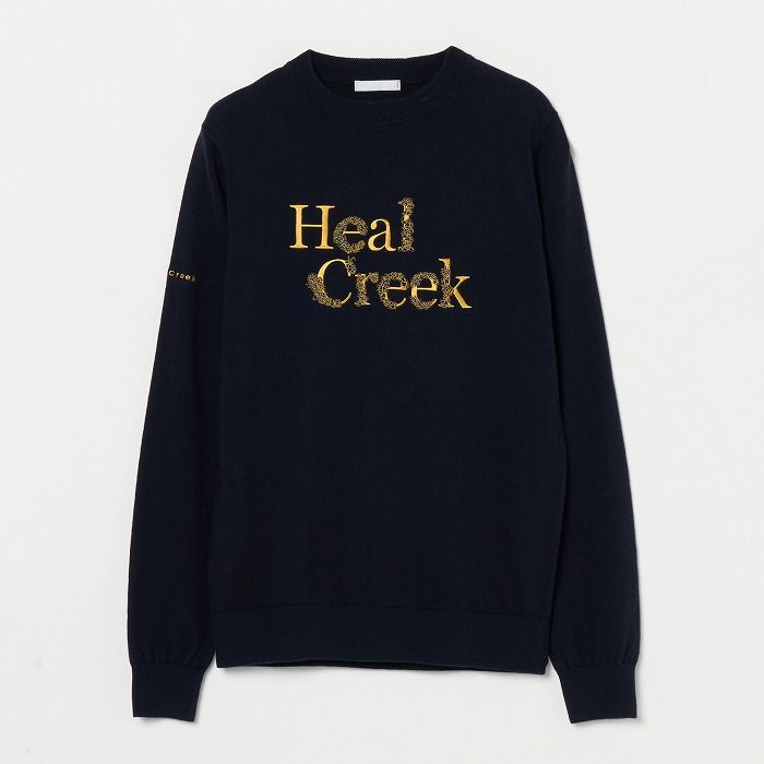 Heal Creek(ヒールクリーク)綿カシミヤクルーネック長袖ニット