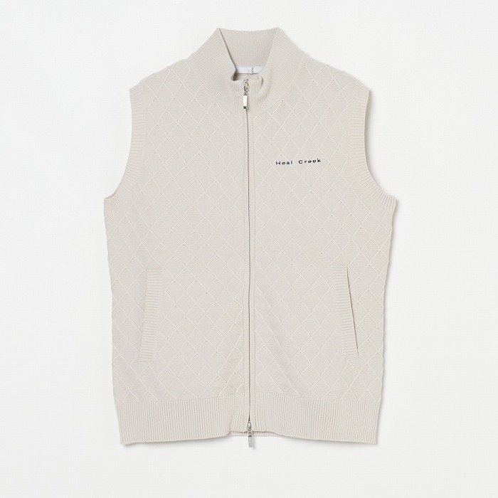 Heal Creek（ヒールクリーク）柄ニットフルジップベスト