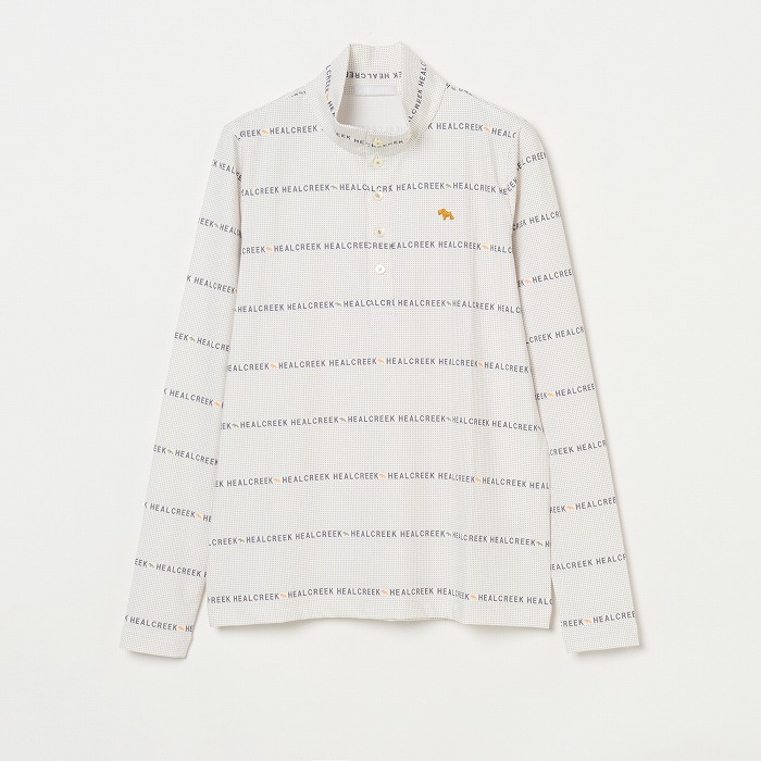 Heal Creek（ヒールクリーク）ロゴボーダー プリントハイネック長袖シャツ