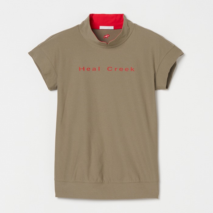 Heal Creek（ヒールクリーク）スリット衿モックネック半袖シャツ