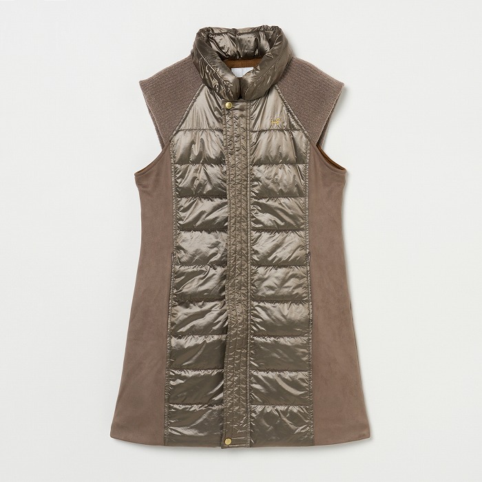 Heal Creek（ヒールクリーク）シャンブレータフタ×リブニット中わたワンピース