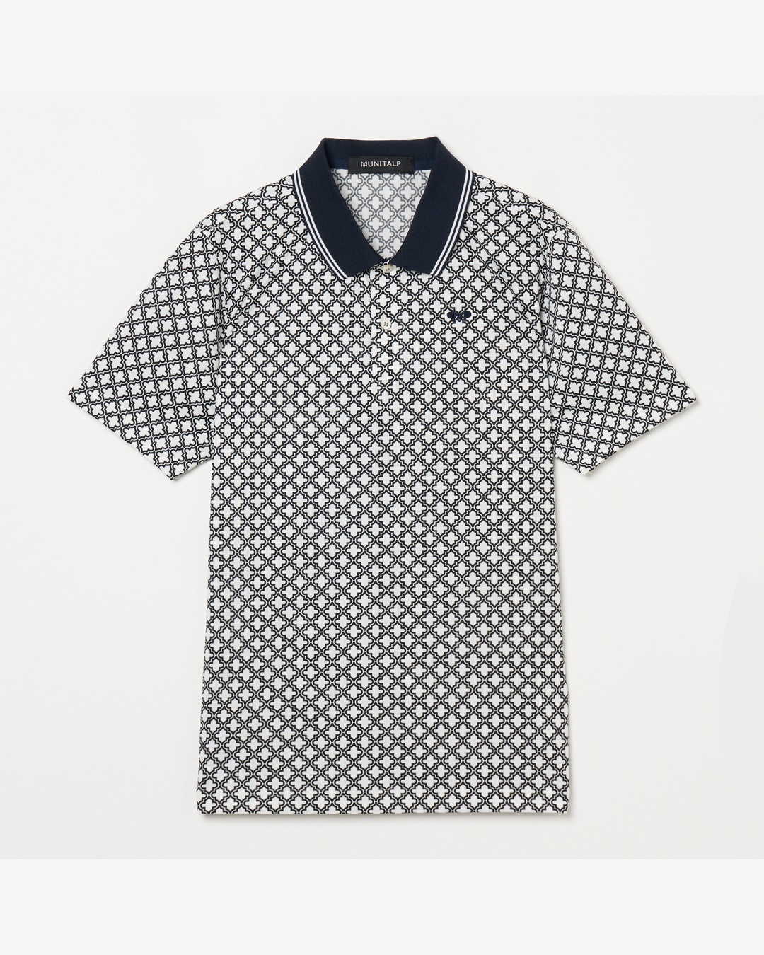 MUNITALP（ムニタルプ）スムースプリント柄半袖ポロシャツ
