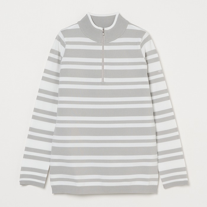 MUNITALP（ムニタルプ）配色ボーダー ハーフジップニット