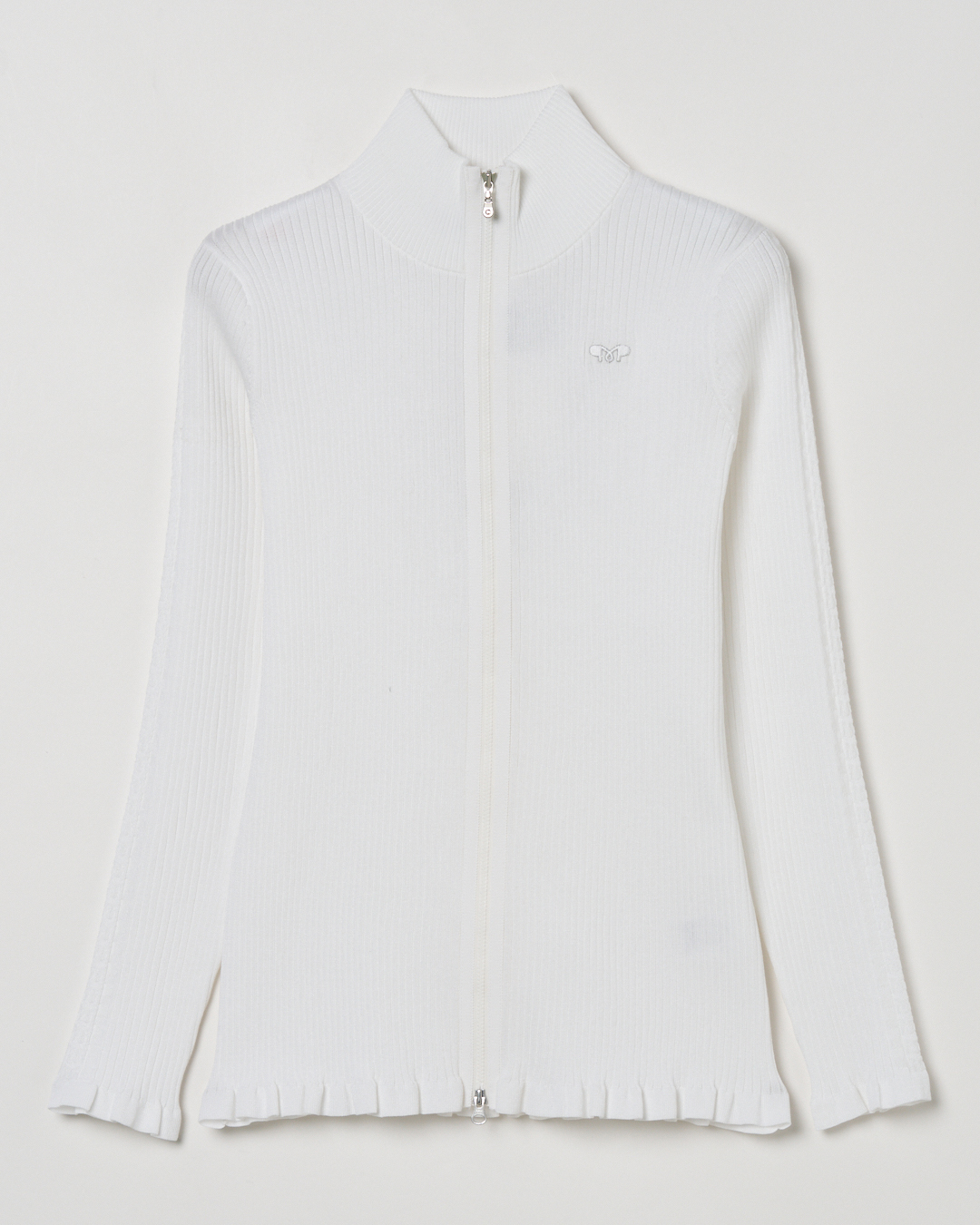 MUNITALP（ムニタルプ）ポリエステル/ビスコース リブ ジップアップ セーター