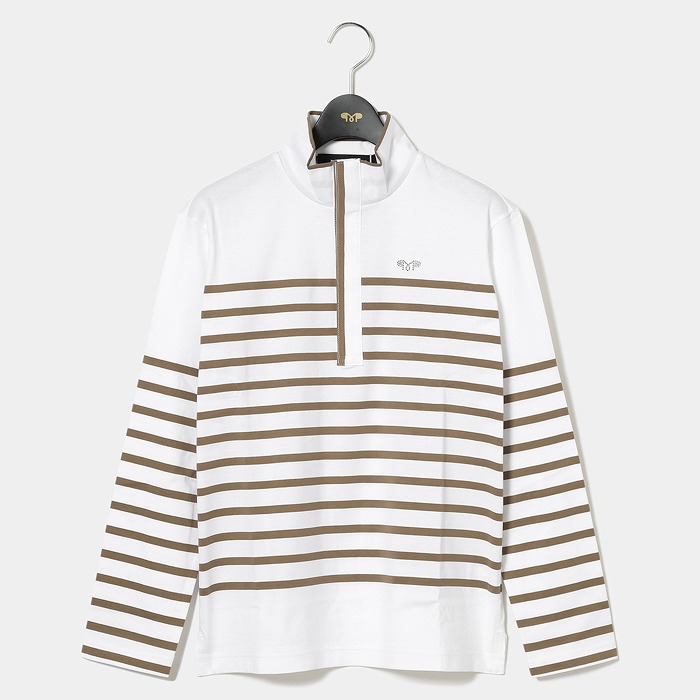 MUNITALP（ムニタルプ）60/2ハイゲージ天竺パネルボーダー長袖シャツ