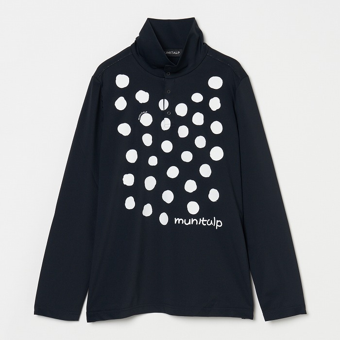 MUNITALP（ムニタルプ） Ecoblueベア天竺ドット柄PT長袖ハイネック