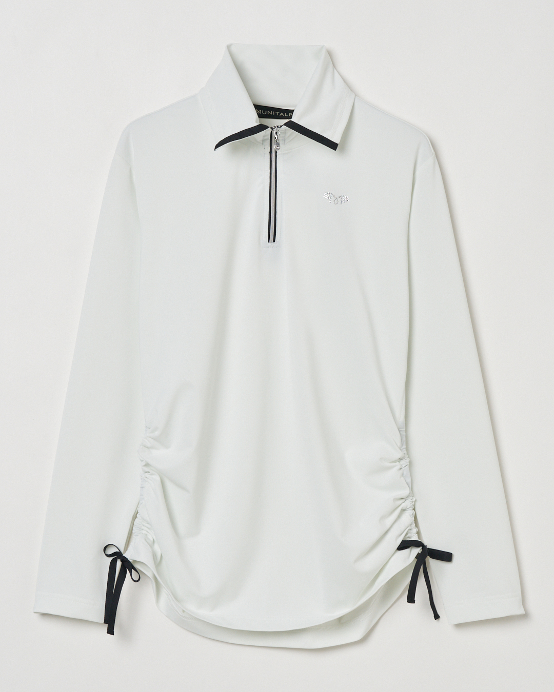 MUNITALP（ムニタルプ）シルケット天竺ボーダー サイドドロスト長袖シャツ