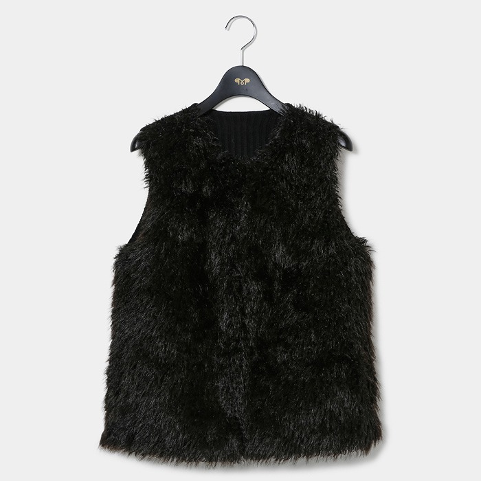 MUNITALP（ムニタルプ）Fakefur×ニット 中綿ベスト