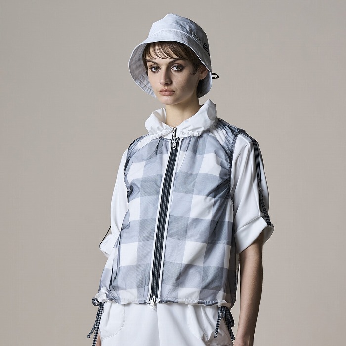 MUNITALP（ムニタルプ）ポプリン/チェックチュール リバーシブルベスト