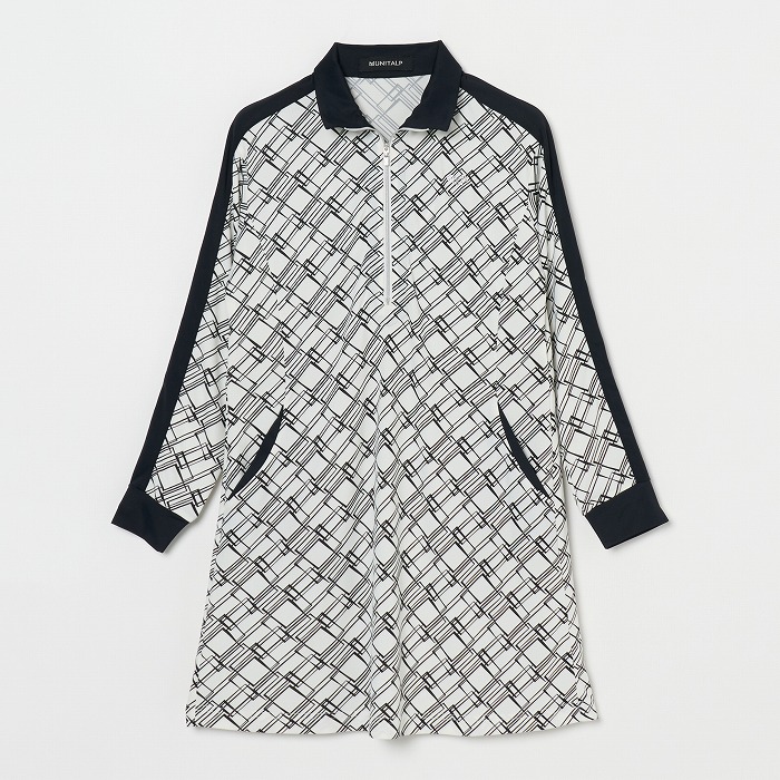 MUNITALP（ムニタルプ）プリント切替 フィット＆フレアーワンピース