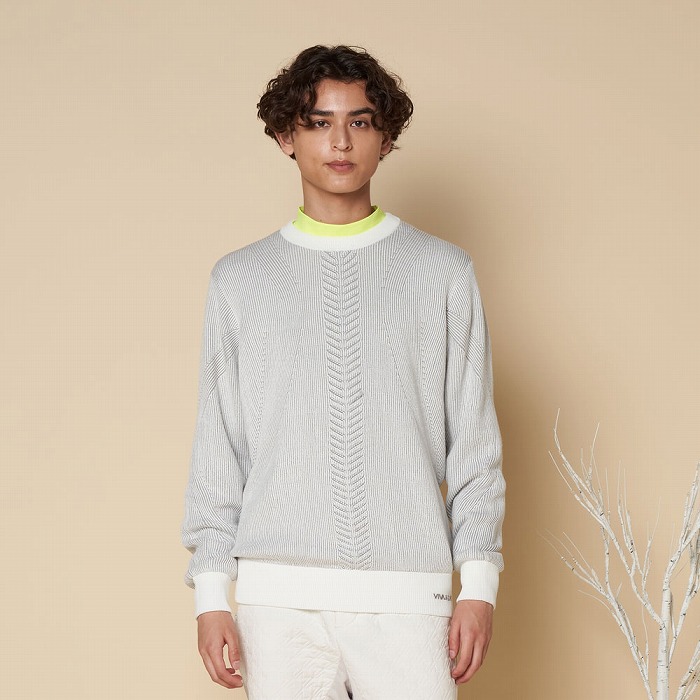 VIVA HEART（ビバハート）裏地付きボディライン 畔編みニット