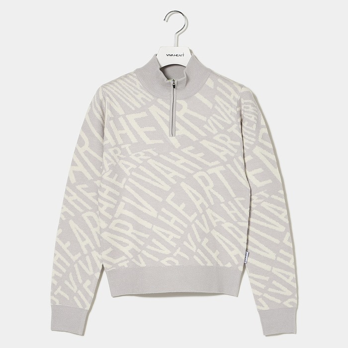 VIVA HEART（ビバハート）ロゴジャカードハーフジップニット
