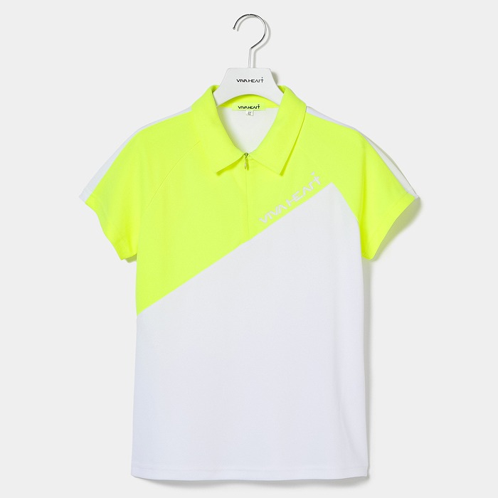 VIVA HEART（ビバハート）ポリエステルカノコカラーブロック半袖シャツ