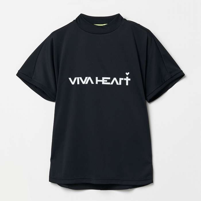 VIVA HEART（ビバハート）ハートバックダブルメッシュ半袖モックネック