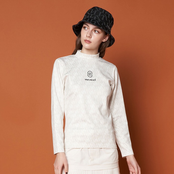 VIVA HEART（ビバハート）サンテ総柄長袖モック