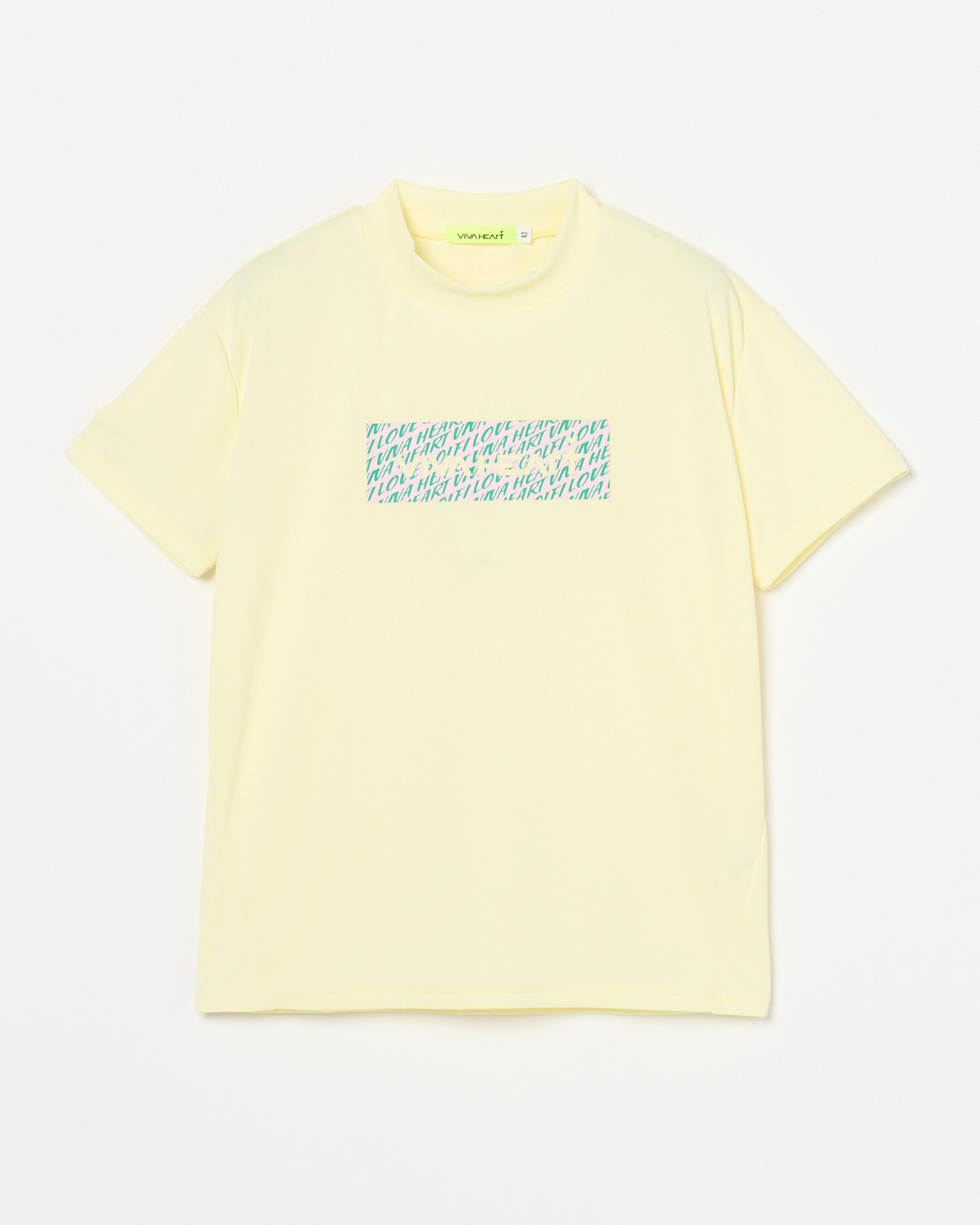 VIVA HEART（ビバハート）ボックスグラフィックモックネック半袖Tシャツ