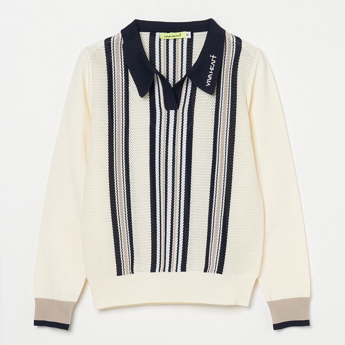 VIVA HEART（ビバハート）マルチストライプ スキッパーニット