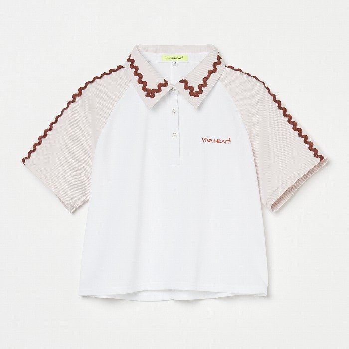 VIVA HEART（ビバハート）ワッフルコードライン半袖ポロ