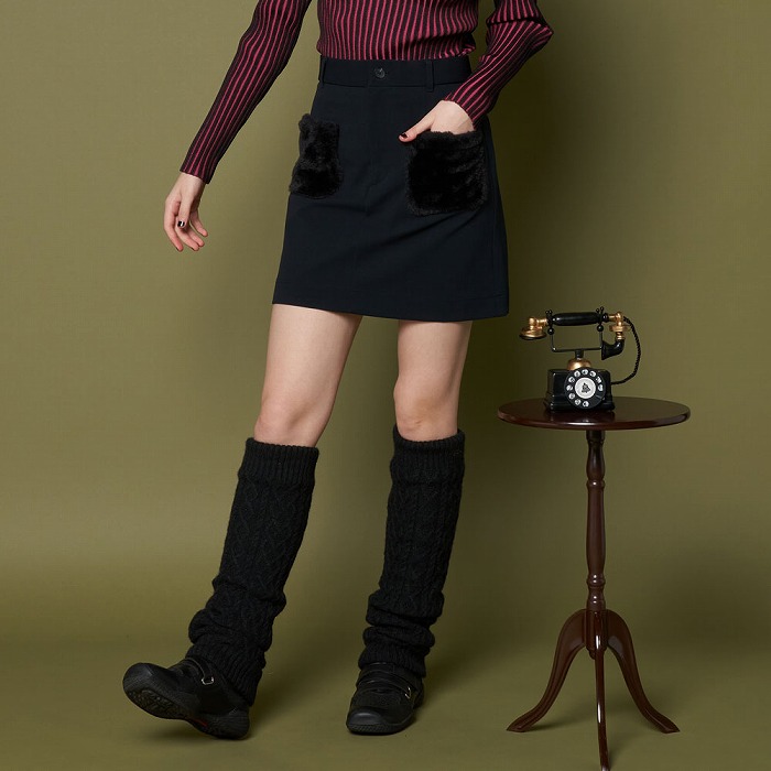 VIVA HEART（ビバハート）ファーポケット 台形ミニスカート