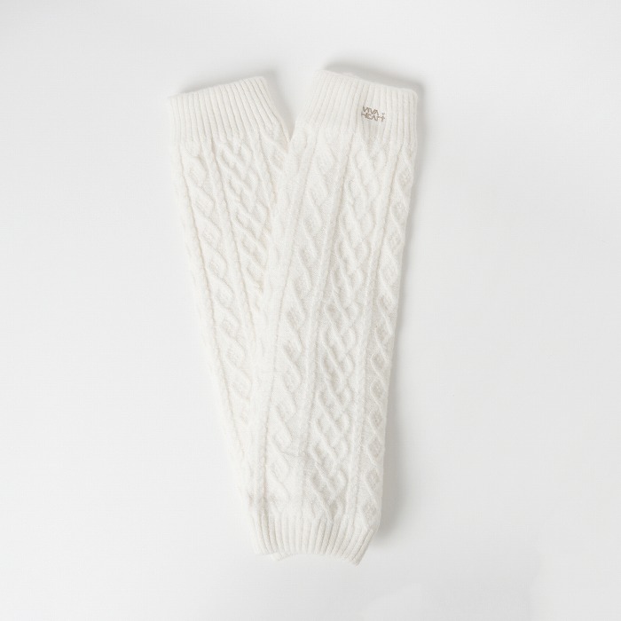 VIVA HEART（ビバハート）ケーブル編み 裏ボア レッグウォーマー