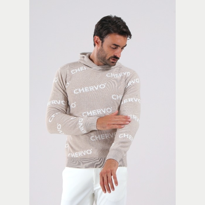 CHERVO（シェルボ）　メリノブレンドロゴシャツ