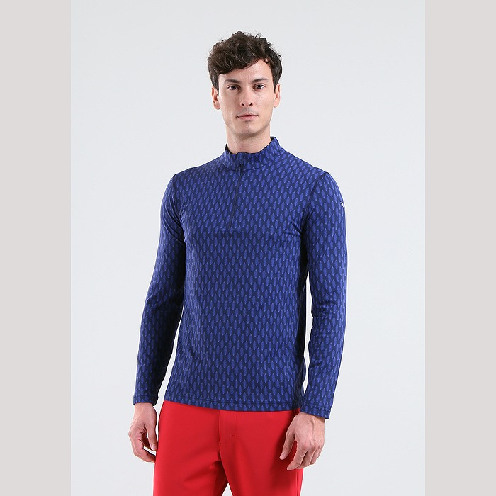 CHERVO（シェルボ）シーズンモチーフプリントハーフジップシャツ