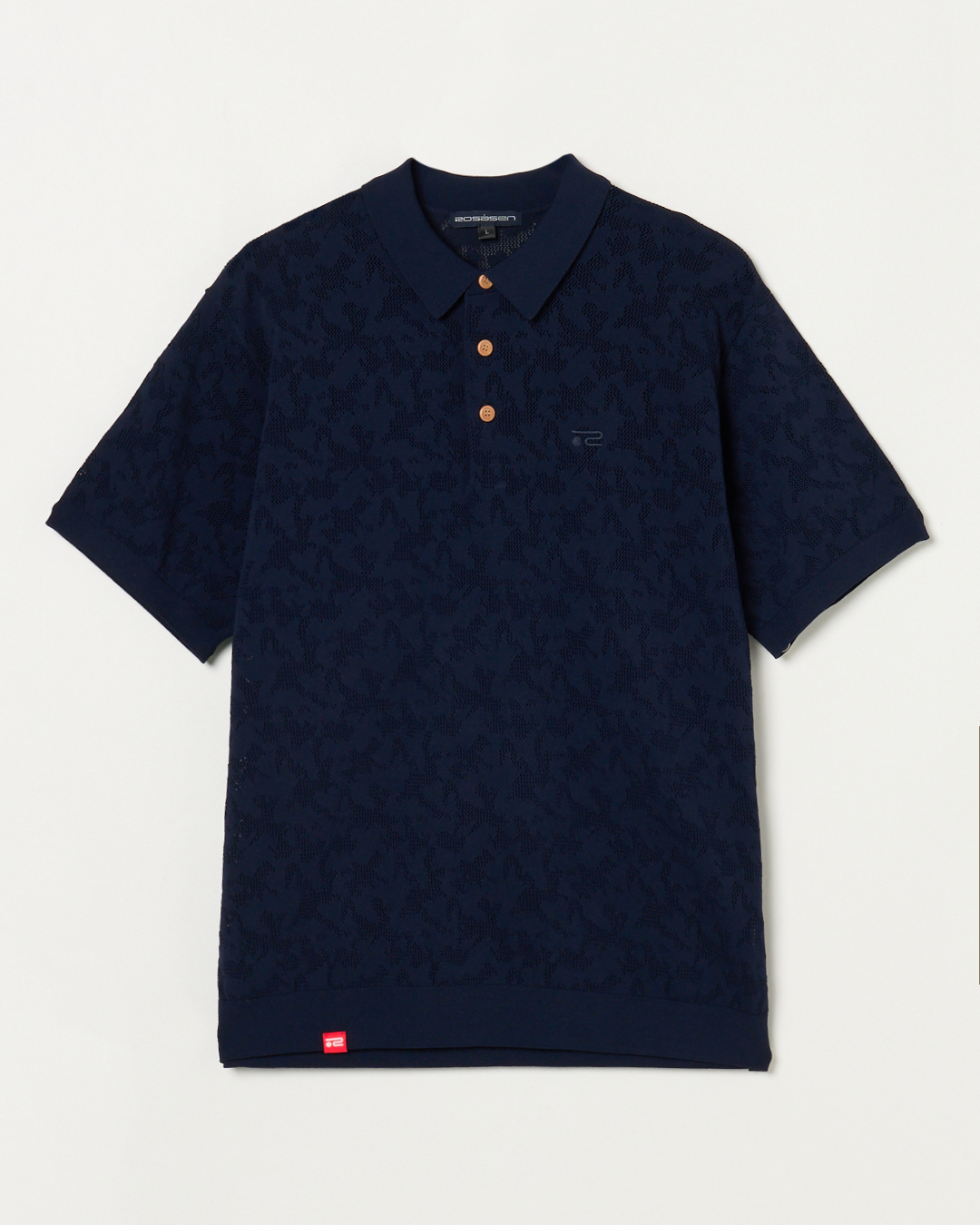 Rosasen（ロサーセン）ジャガード半袖ニットポロ