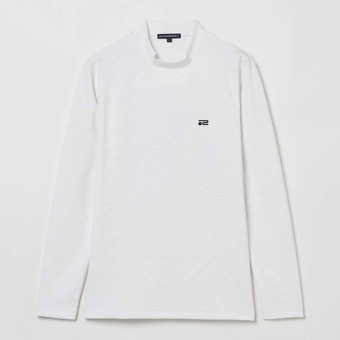 Rosasen（ロサーセン）幾何学柄 ジャカード 長袖モックネック