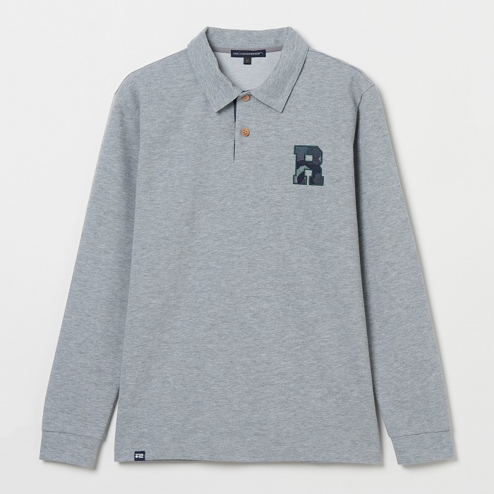 Rosasen（ロサーセン）鹿の子ダンボール ワッペン長袖ポロ