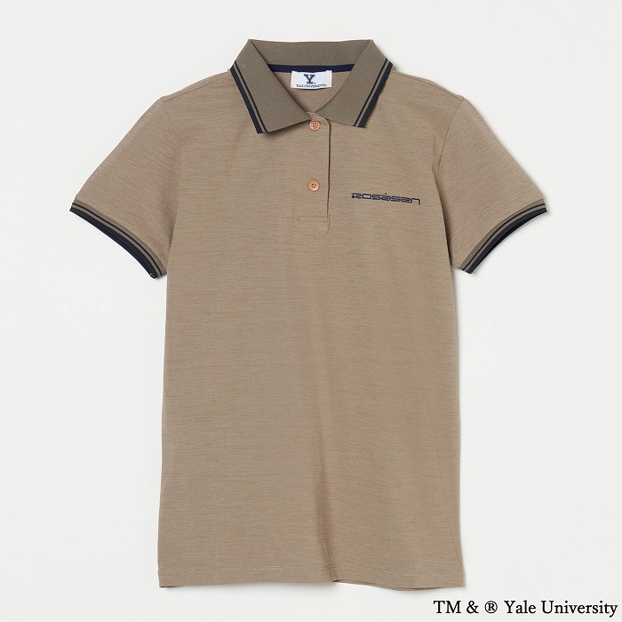 Rosasen（ロサーセン）ソロナ天竺バックプリント半袖ポロ【YALE Universityコラボ】