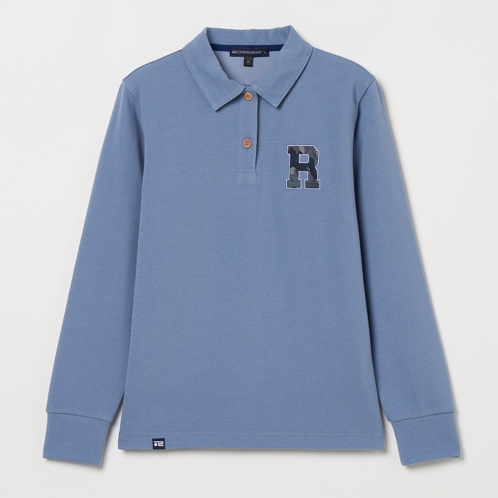 Rosasen（ロサーセン）鹿の子ダンボール ワッペン長袖ポロ