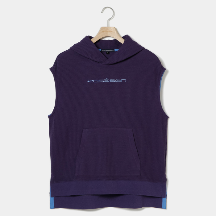 Rosasen（ロサーセン）エアーストレッチワッフル裏起毛半袖パーカー