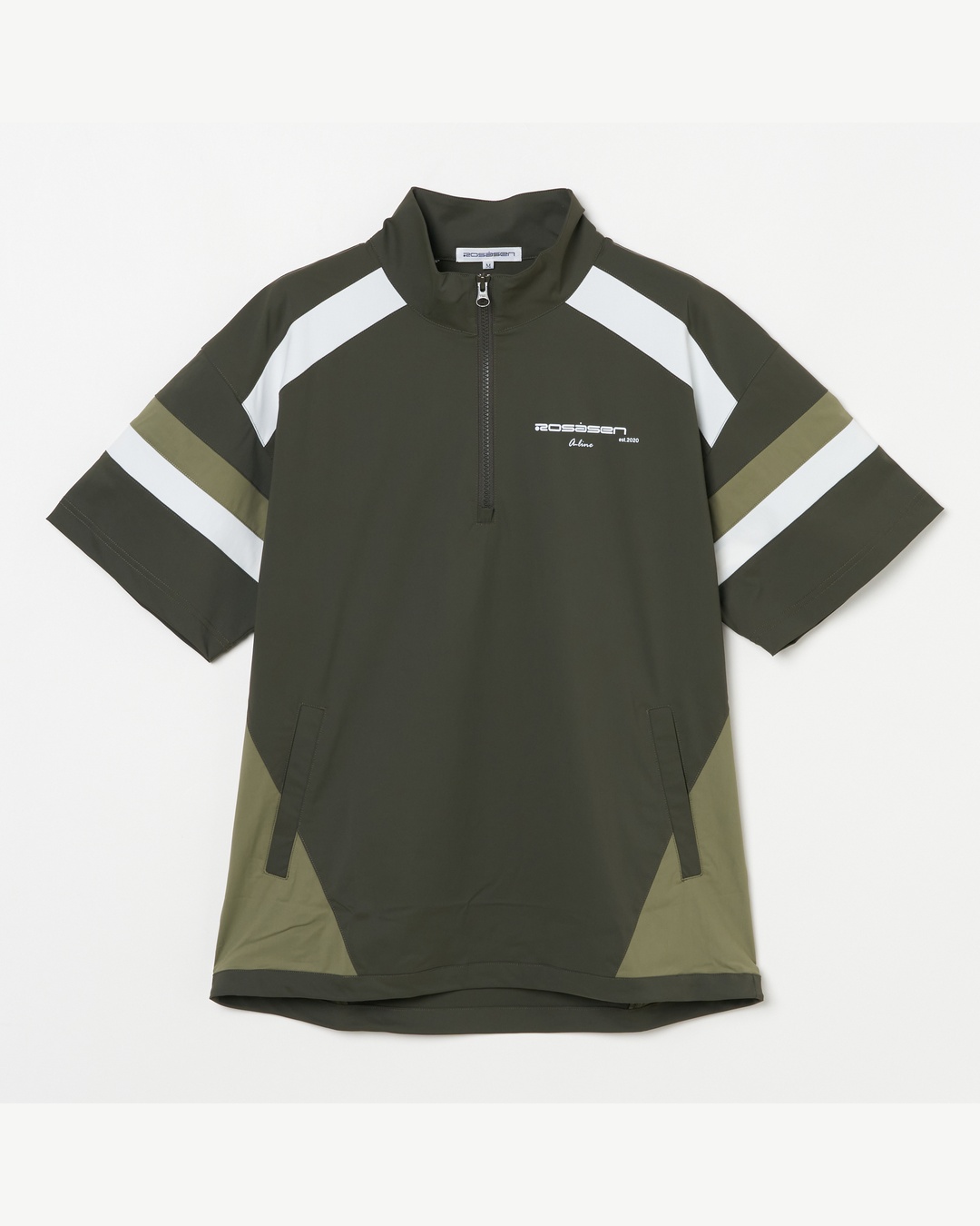 Rosasen（ロサーセン）A-Line ナイロンストレッチ ハーフZIP 半袖シャツ