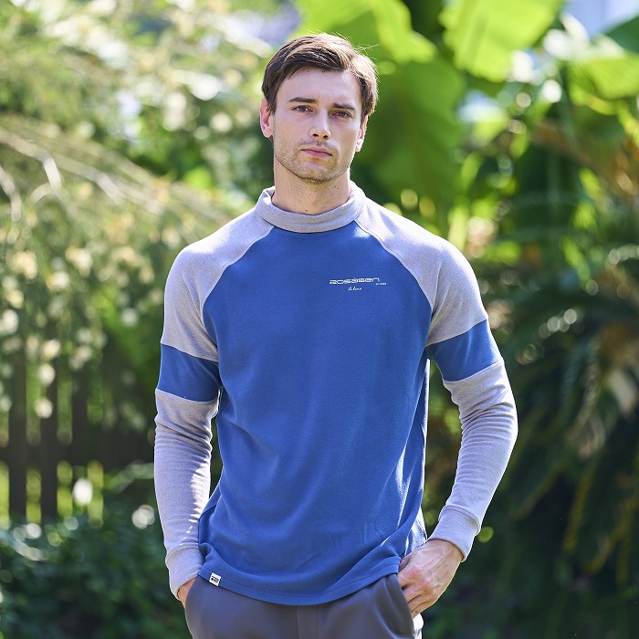 Rosasen（ロサーセン）A-Line 両面起毛 配色ハイネックプルオーバー