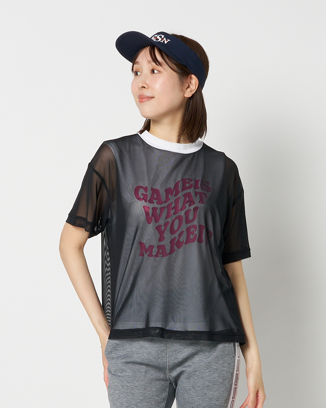 Rosasen（ロサーセン）A-Line チュールレイヤード 半袖クルーネックシャツ
