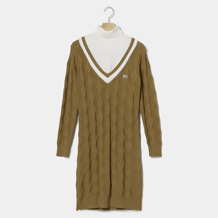 Rosasen（ロサーセン）A-Line レイヤードウェーブニットワンピース