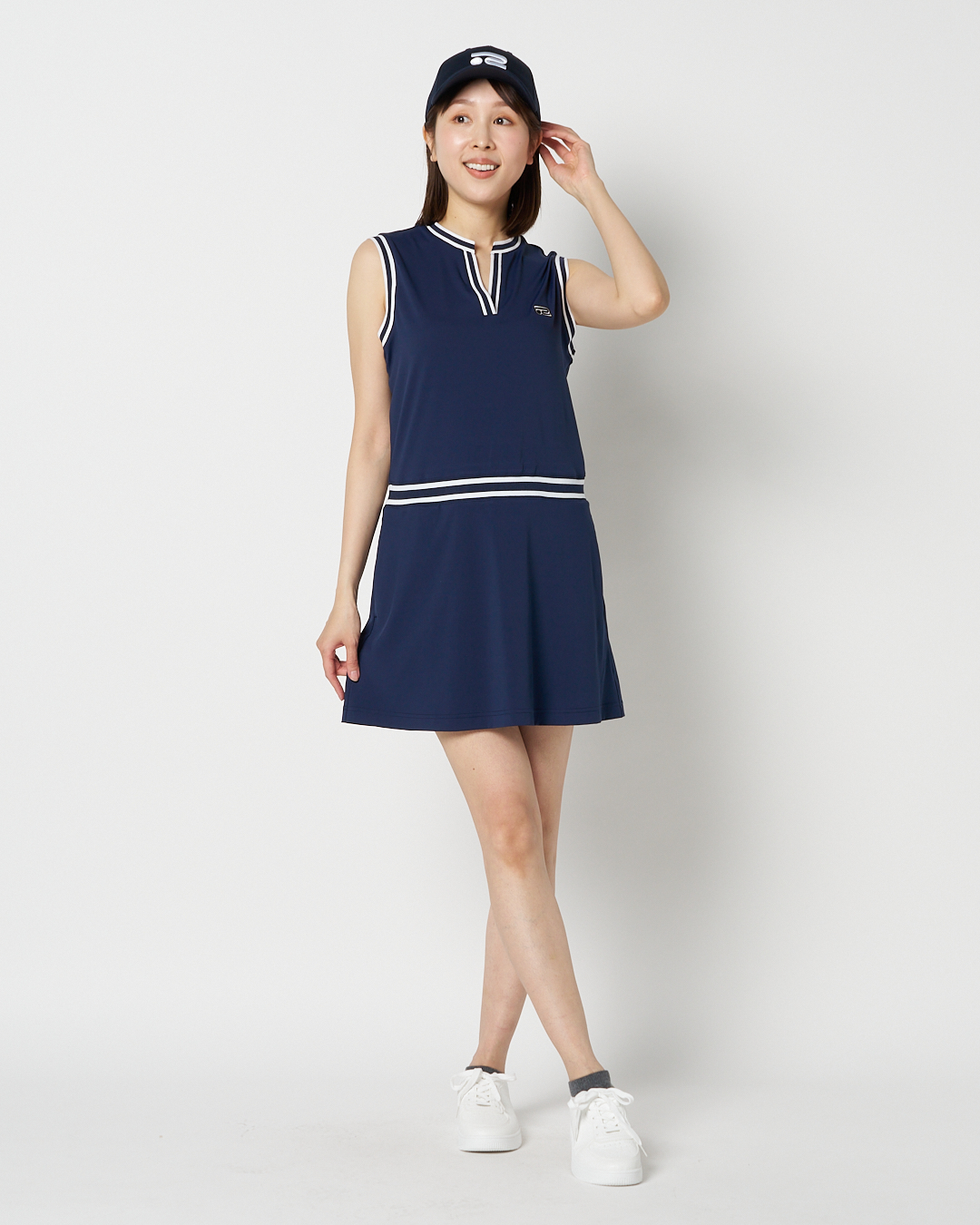 Rosasen（ロサーセン）A-Line ナイロントリコットノースリーブワンピース
