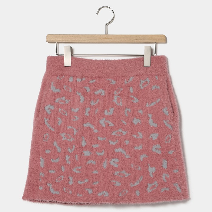 Rosasen（ロサーセン）A-Line ヒョウ柄シャギーニットスカート