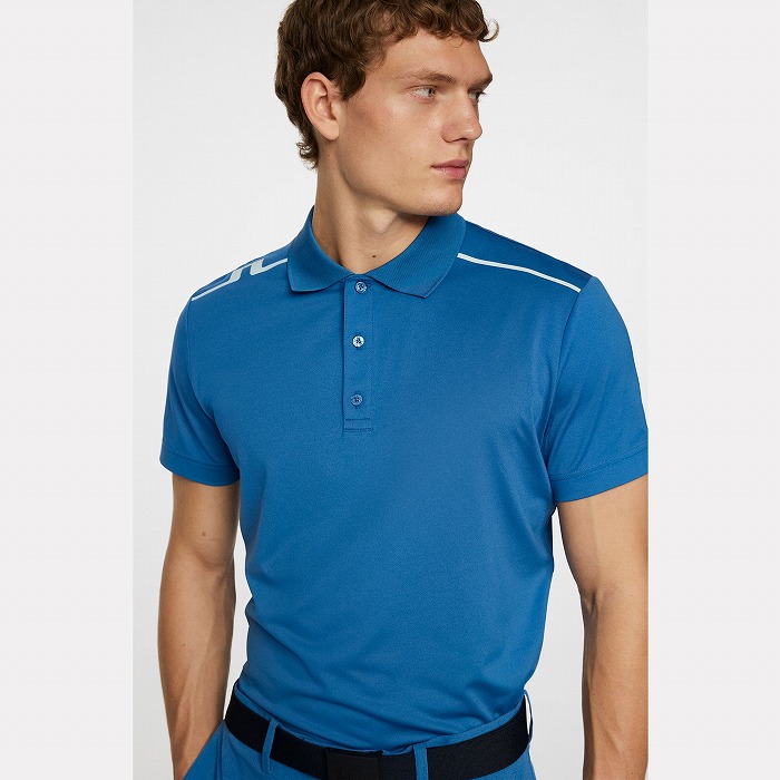 【ビクトル・ホブラン着用】J.LINDEBERG（ジェイリンドバーグ）JL×ストライププリント半袖ポロ