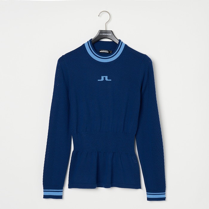 J.LINDEBERG（ジェイリンドバーグ）リブ編みモックネックニット